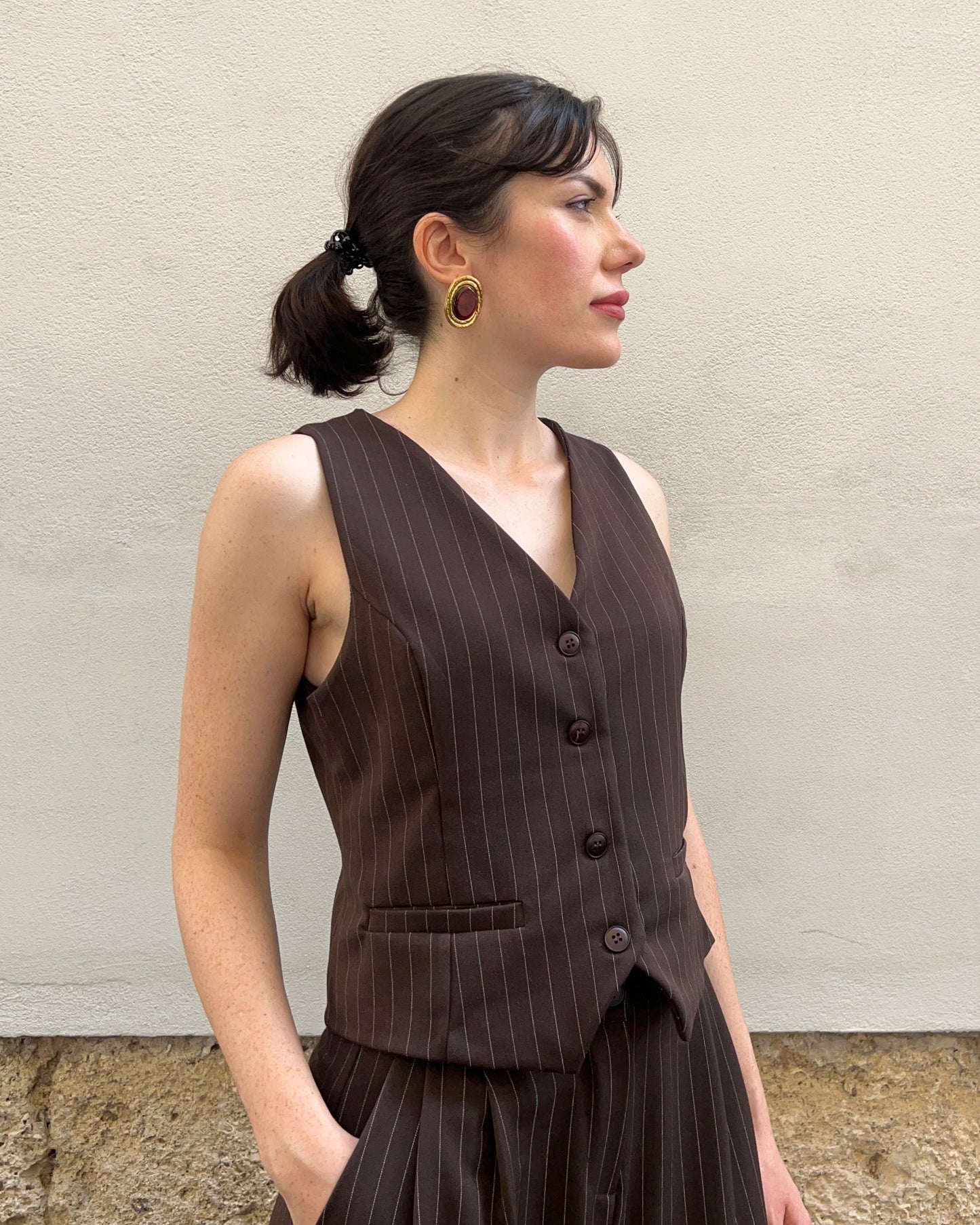 Gilet Chocolate gessato