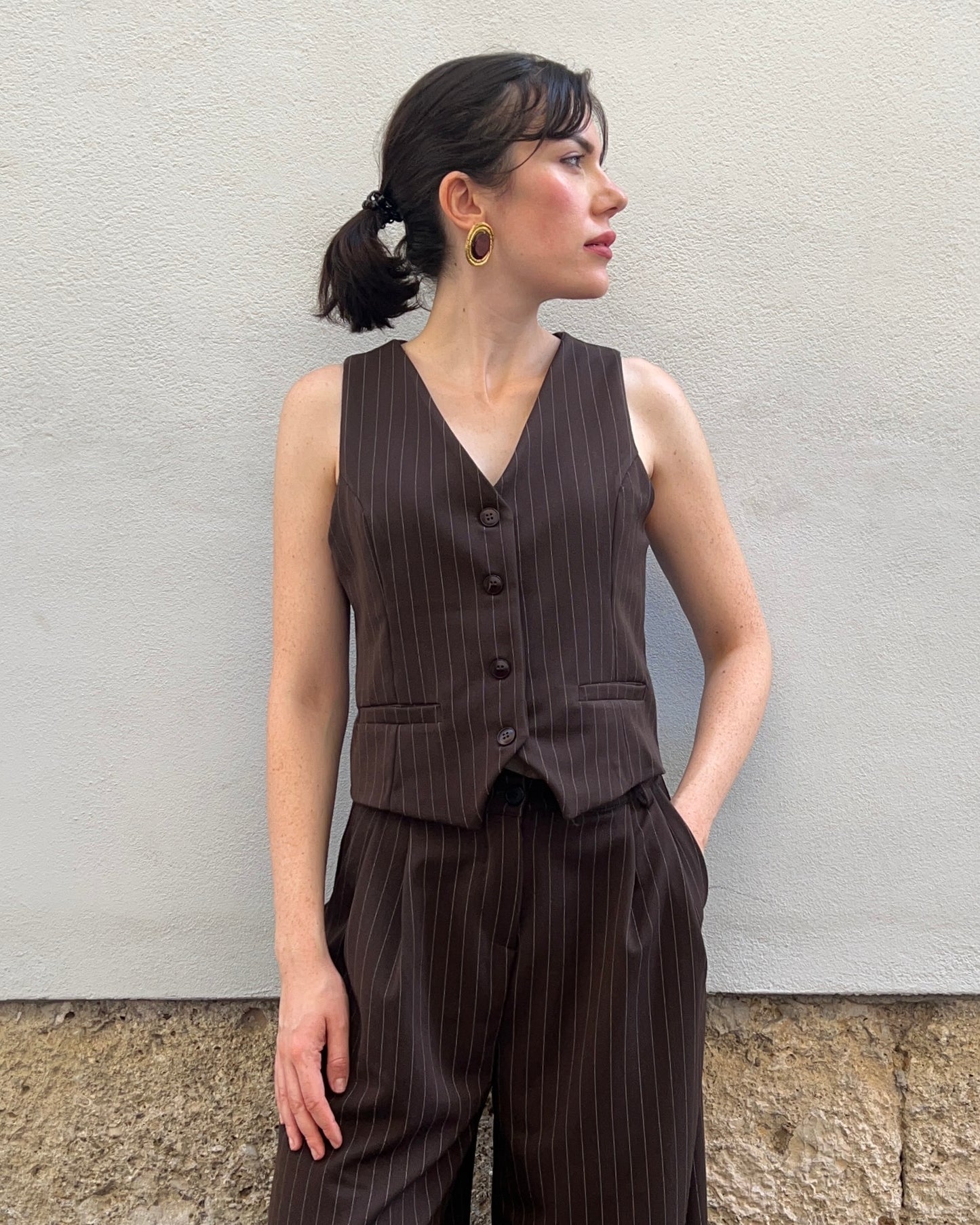 Gilet Chocolate gessato