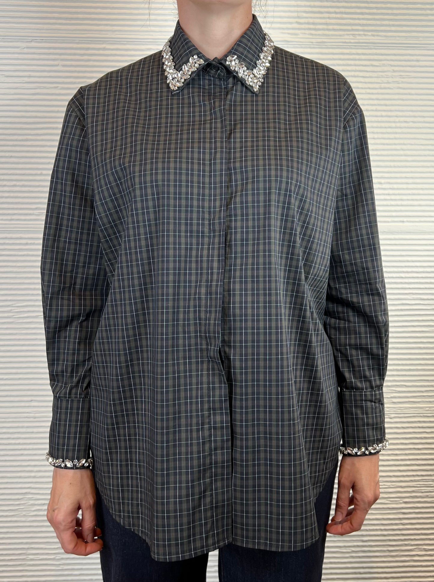 Camicia check con strass