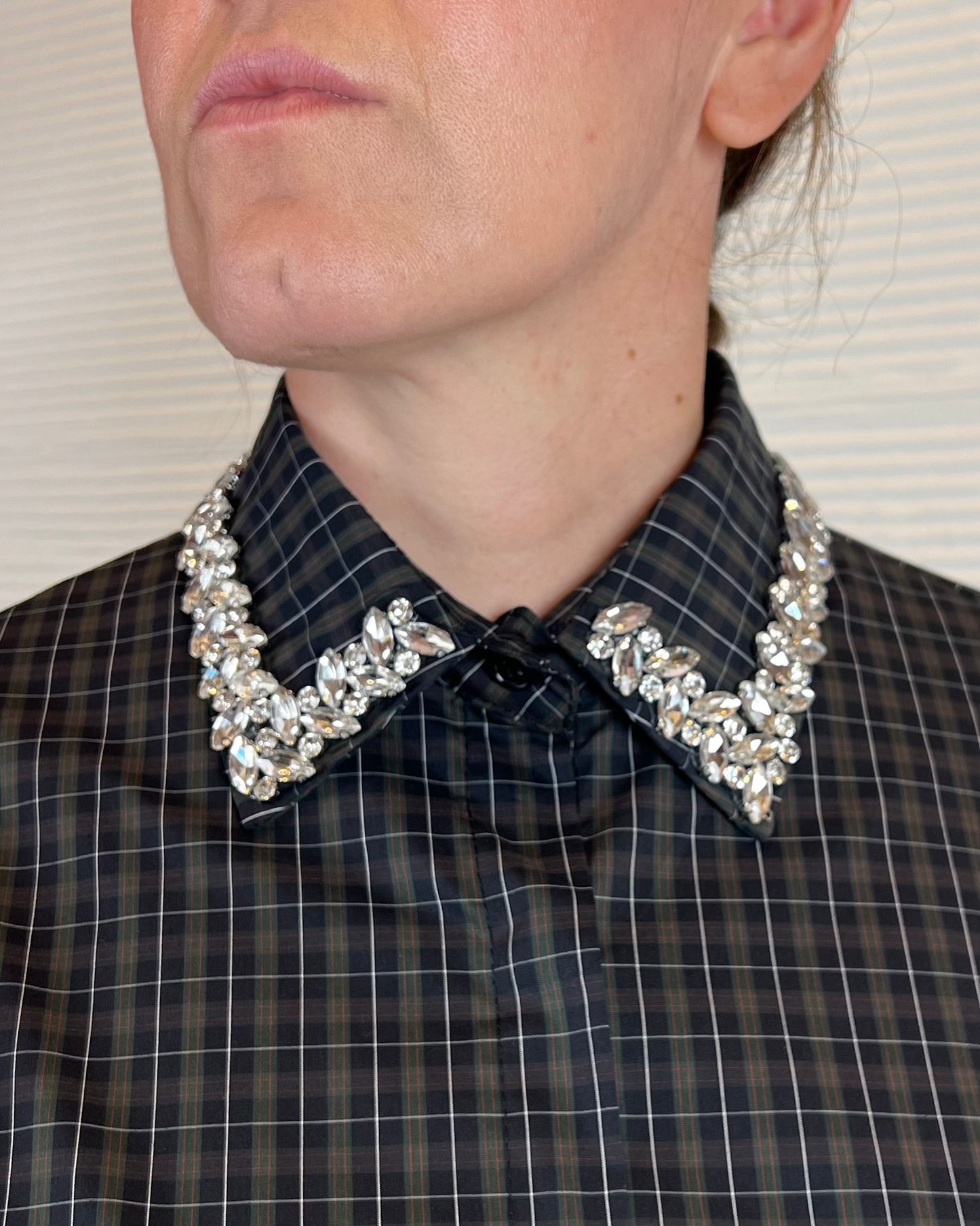 Camicia check con strass
