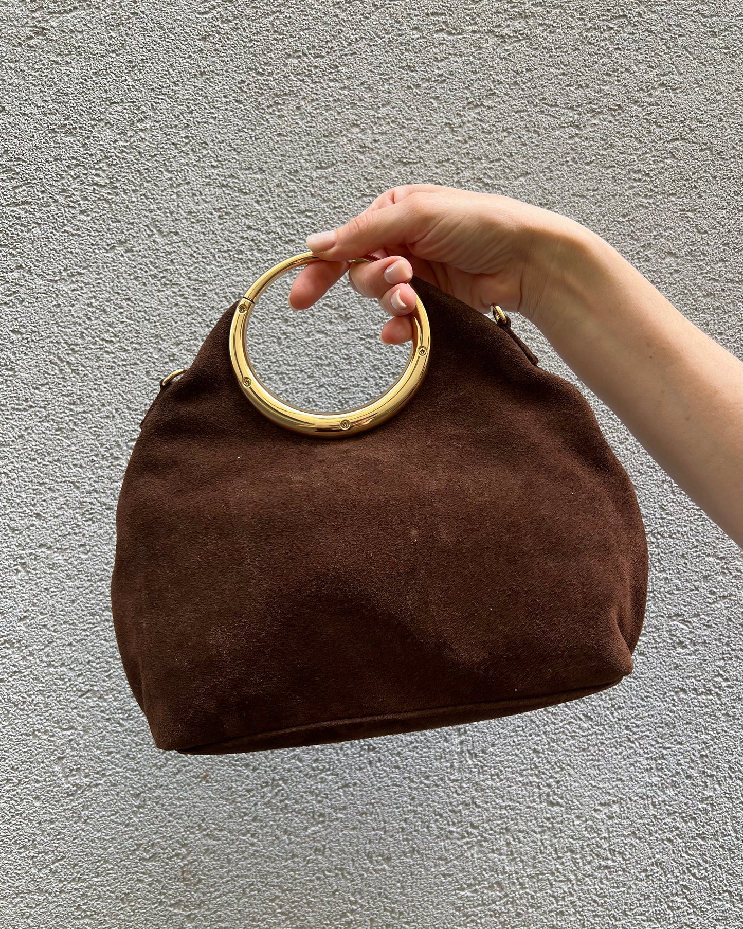 Borsa in suede vera pelle