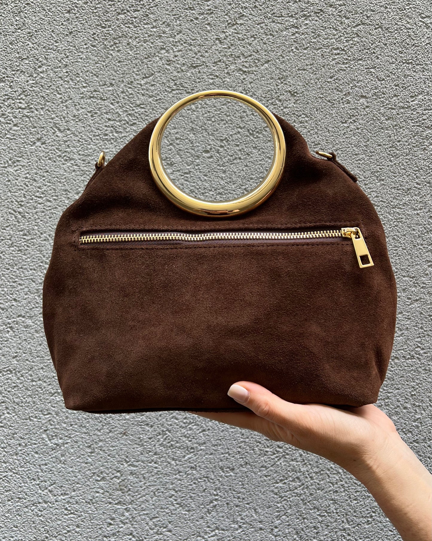 Borsa in suede vera pelle