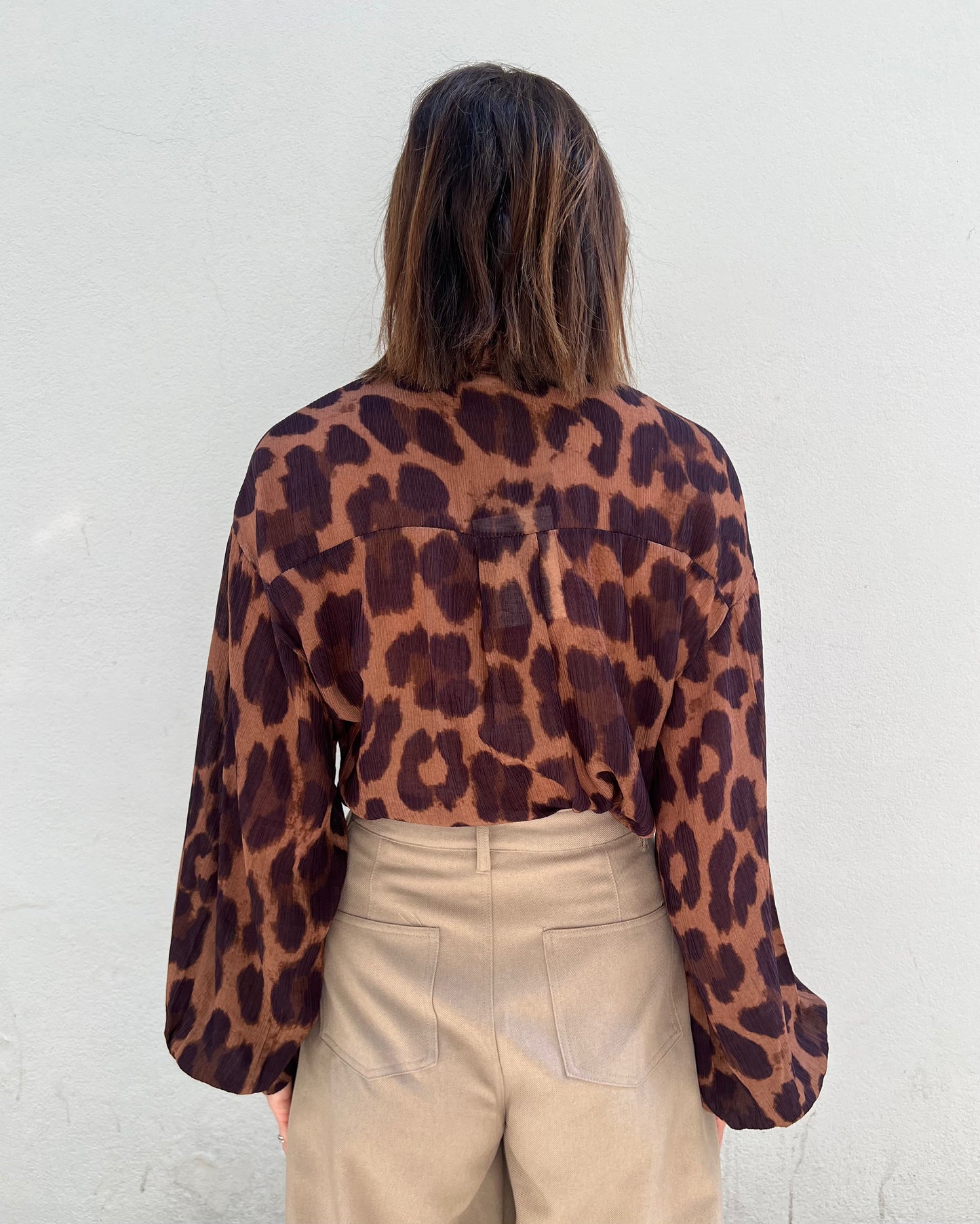 Camicia oversize stampa leopardata
