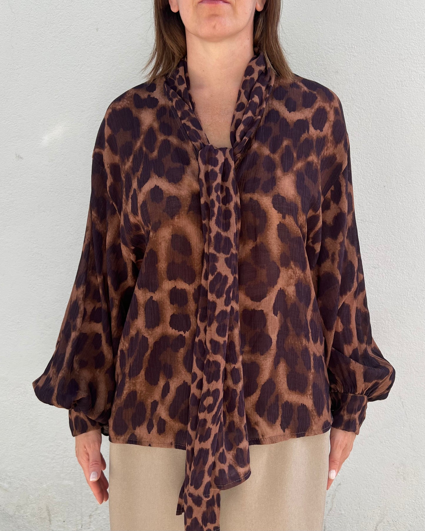 Camicia oversize stampa leopardata