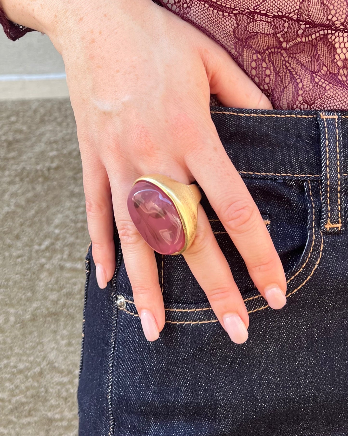 Anello maxi cabochon