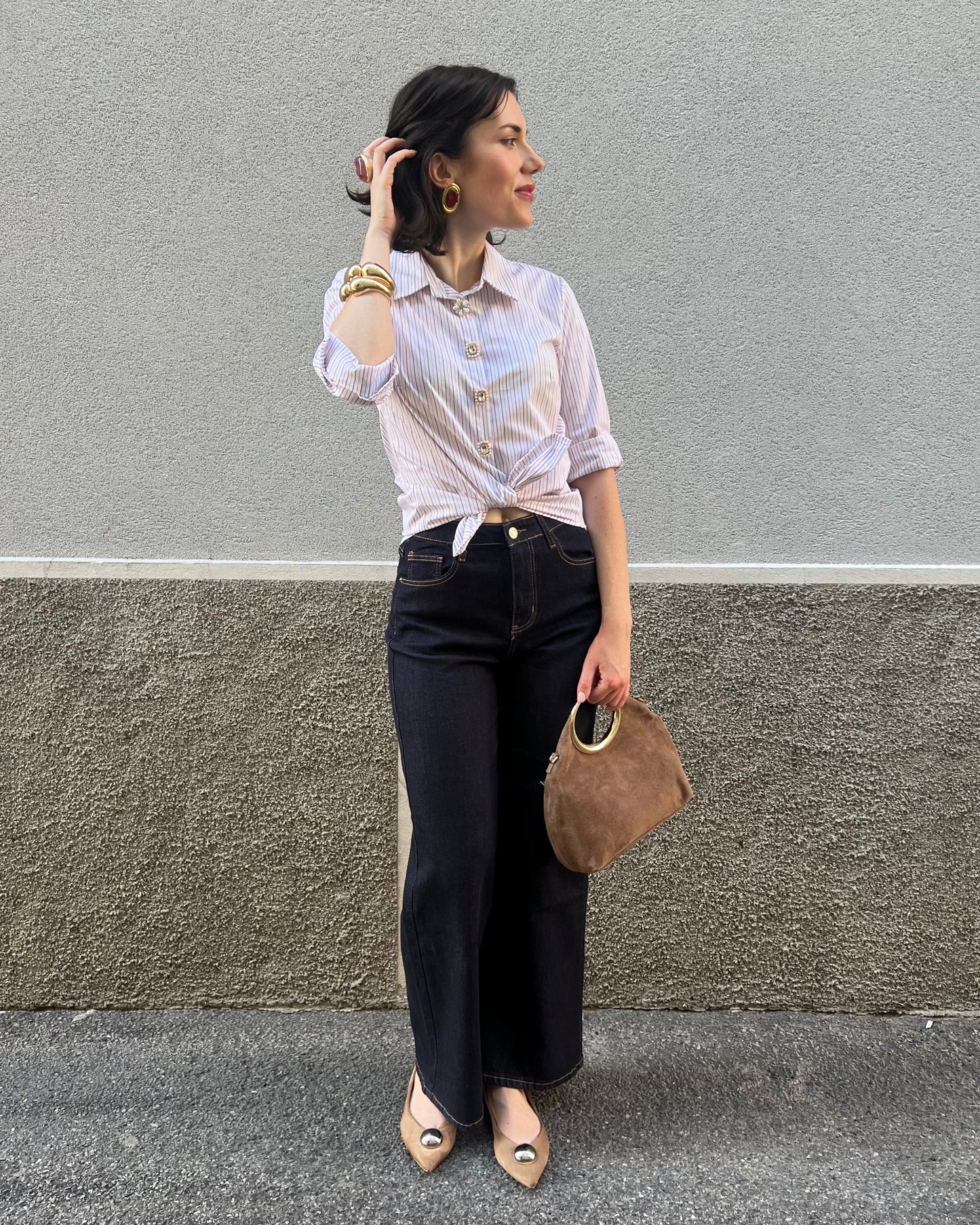 Camicia slim fit a righe