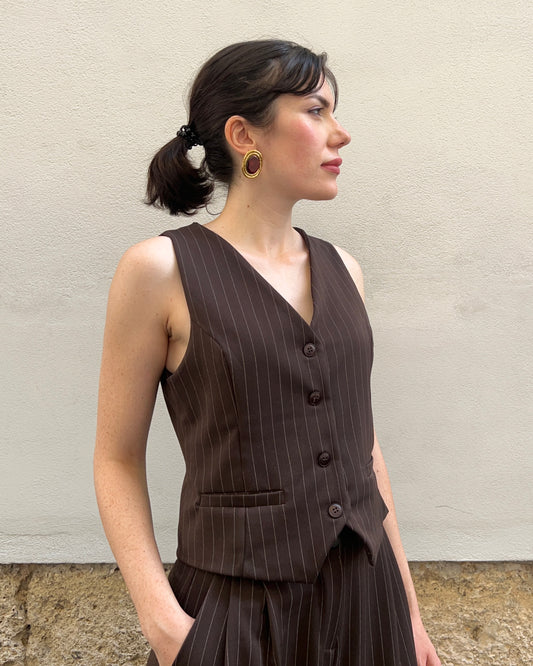 Gilet Chocolate gessato