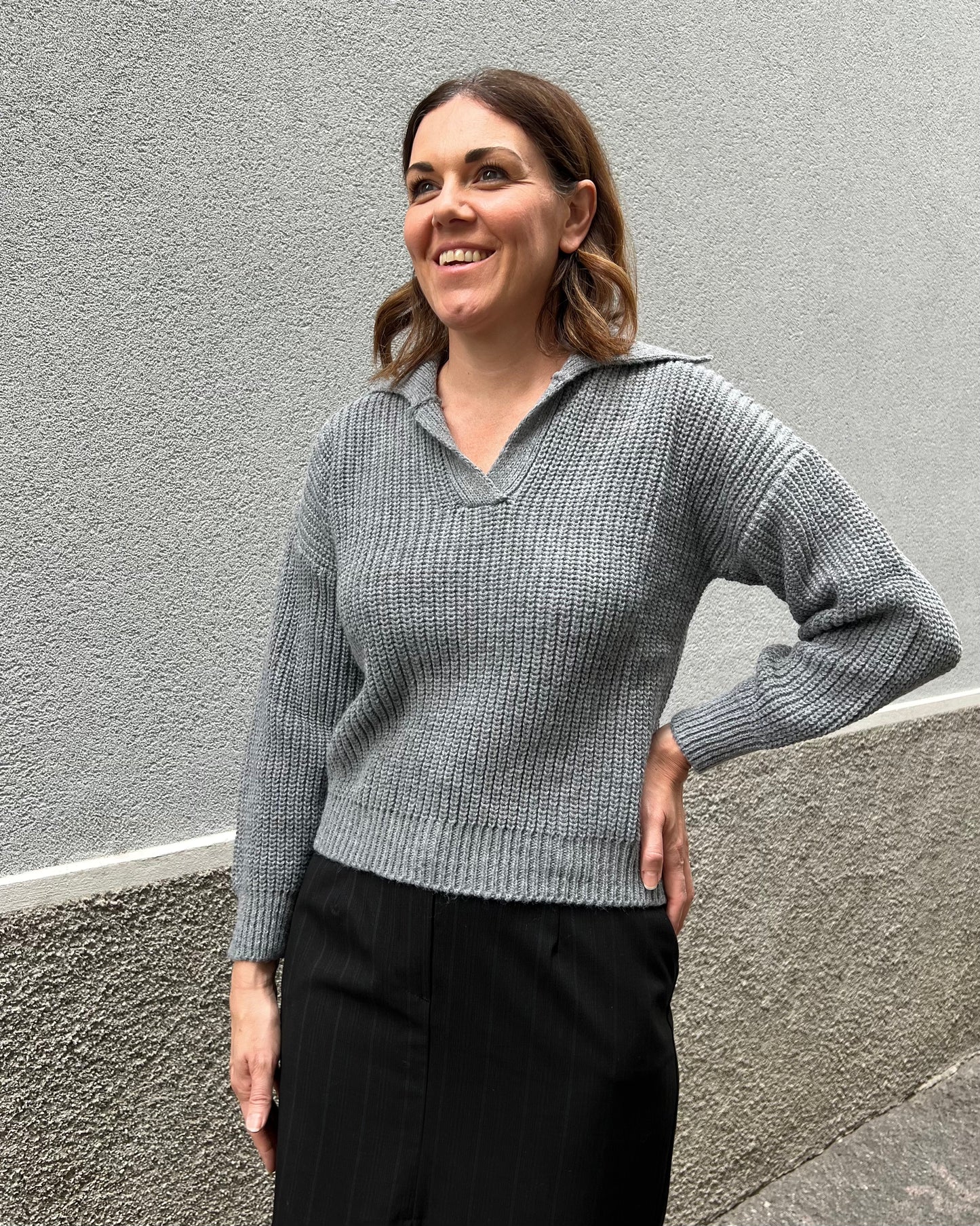 Maglione con colletto polo