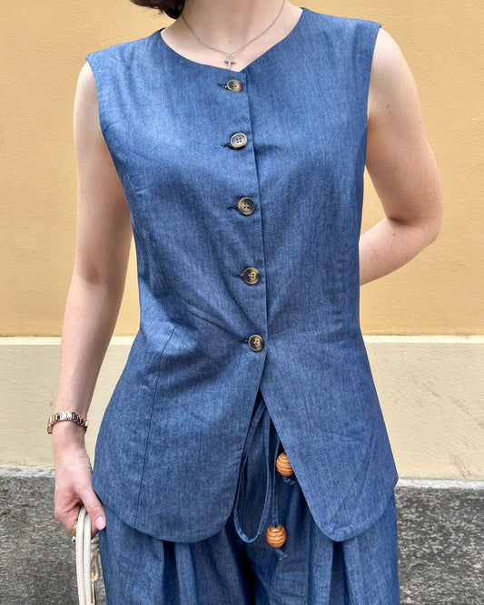 Gilet chambray