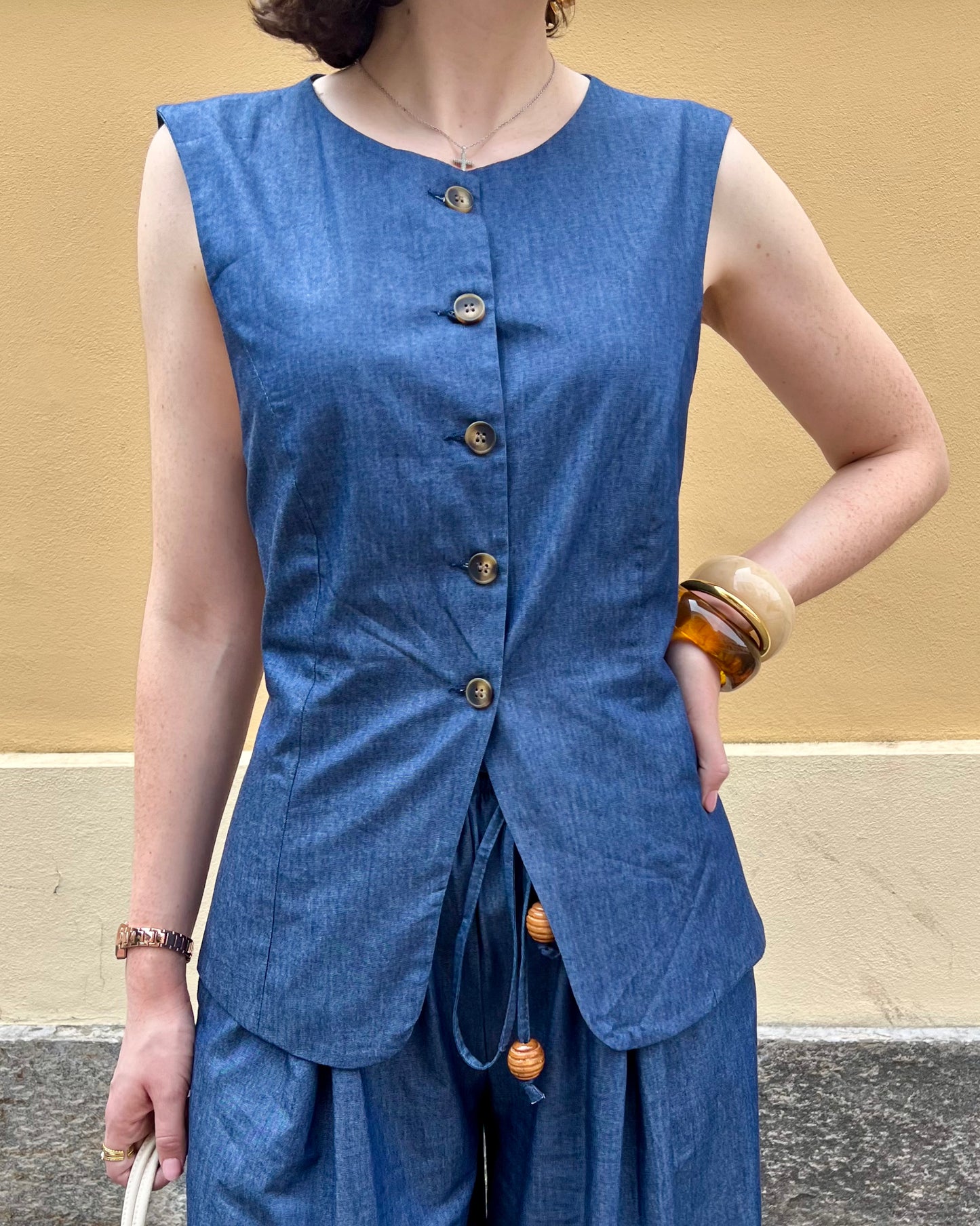 Gilet chambray