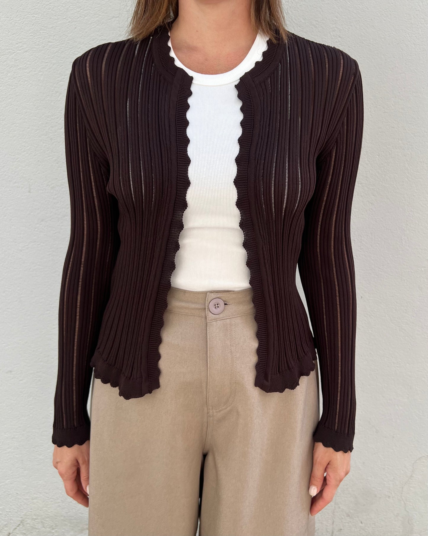 Cardigan senza bottoni