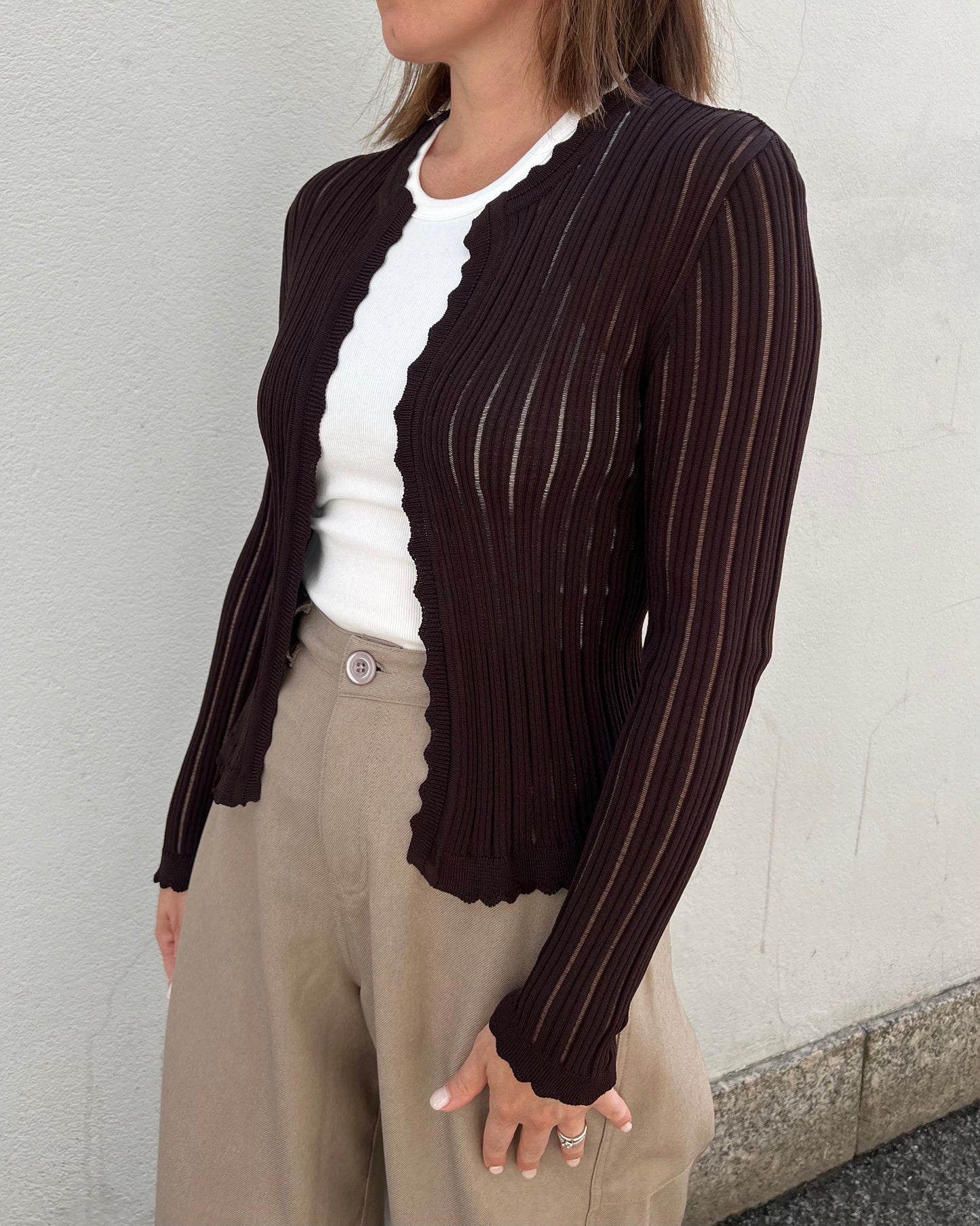 Cardigan senza bottoni