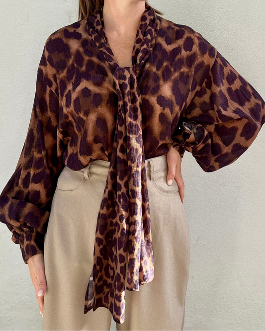 Camicia oversize stampa leopardata