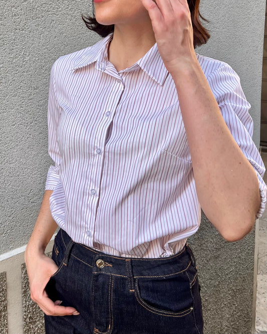 Camicia slim fit a righe
