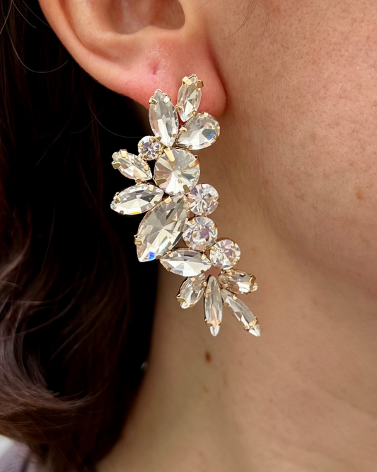 Orecchini mezzaluna con strass